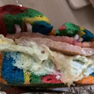 Rainbow Chicago bagel