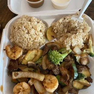 Hibachi steak and shrimp!