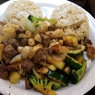 Steak and chicken hibachi