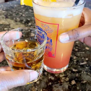Crown Neat and Mocktail