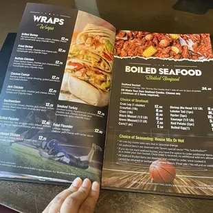 a menu for a seafood restaurant