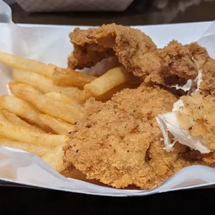 Chicken tenders and fries