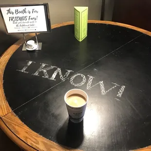 "Friends" chalkboard table. Write your favorite quote