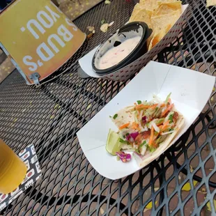 Fish Tacos at a dive bar? Surprisingly awesome. The queso is dope as well.