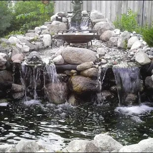 The waterfall out on the patio