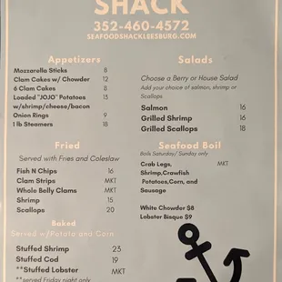 Menu front. August 2023