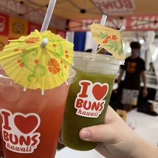 Strawberry Lemonade and Matcha Lemonade...cheers!