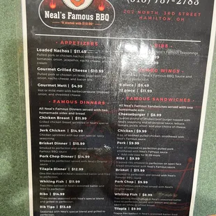 menu