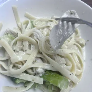 Chicken Alfredo added broccoli