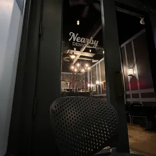 a view of a restaurant through a window