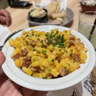 Corn cheese with chorizo