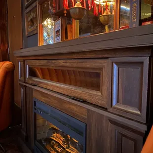 Cozy faux fire place