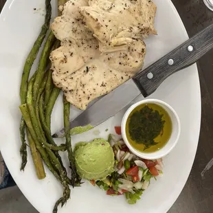 House chicken with chimichurri sauce