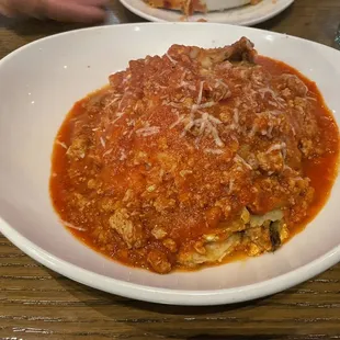 Zucchini lasagna with bolognese