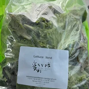 Fresh lettuce greens ..Nebraska City Farms