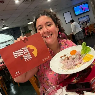 Peruvian ceviche( fresh fish,cilantro,lime juice canchita,corn and delicious Peruvian spices