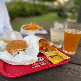Burgers all the way and fries!