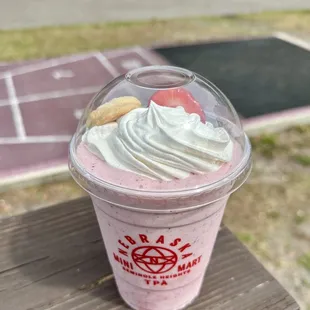 Strawberry shortcake milk shake