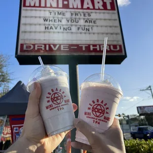 Real strawberry milk shake &amp; King Cake Shake