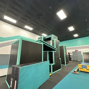 Vaulting equipment and ramps.