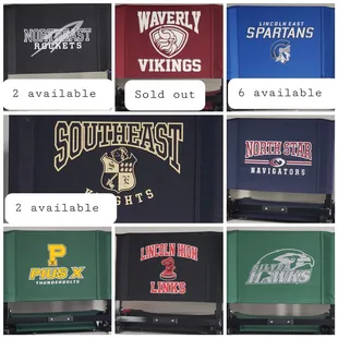 High School stadium seats $44.95 now through January 31, 2022.  Instock only. Price increase on February 1, 2022. Seats are selling fast.