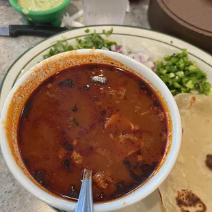 Menudo and Barbacoa Taco