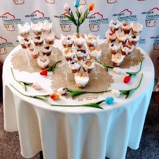 a variety of desserts