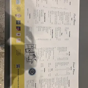 a menu