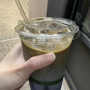 Medium iced ube latte