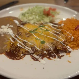 Enchiladas Provincianas I paired with my mix drink Flor de Nopal. So refreshing and sweet.