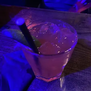 a drink in a glass