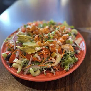 Buffalo (cauliflower) Salad. Prettiest dish I've eaten in a long time.