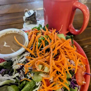 Hearty side salad with a creamy balsamic dressing.