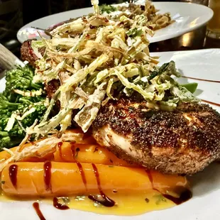 Brew House Chop (blackened bone in pork chop)