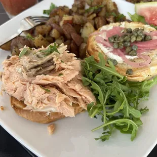 Salmon and Loks bagel.