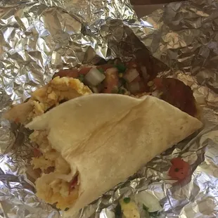 Delicious migas breakfast tacos