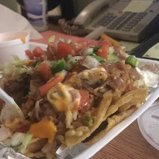 Delicious nachos grande BIG! Under 6 bucks.