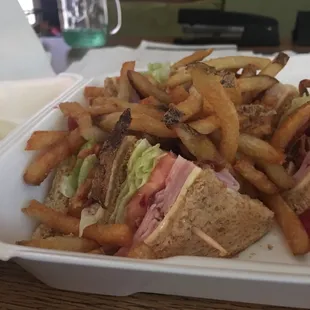 The triple decker club they have is so good! Home fries!