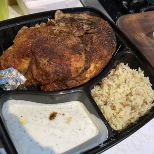 Stuffed chicken w/ herbs n rice