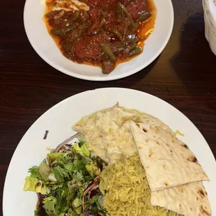 Lamb Kebab w Baba Ganouj &amp; Lubia(green beans)