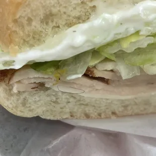 a closeup of a sandwich