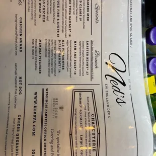 Seasonal and special menu