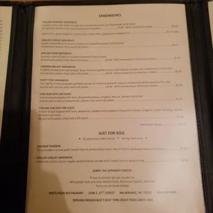 menu