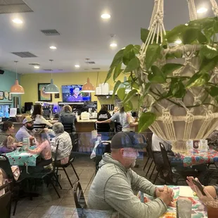 Dining room and kitchen in the back