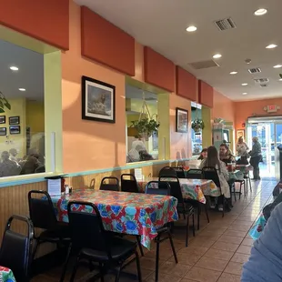 Dining room.  Come early on a Tuesday for no wait