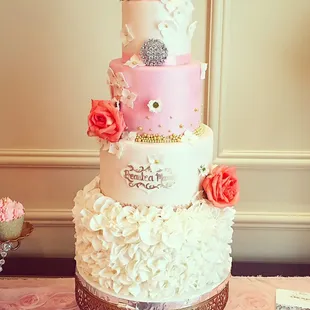 a three tiered wedding cake