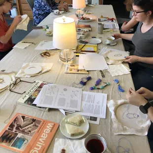 Hand sewing social - pre pandemic