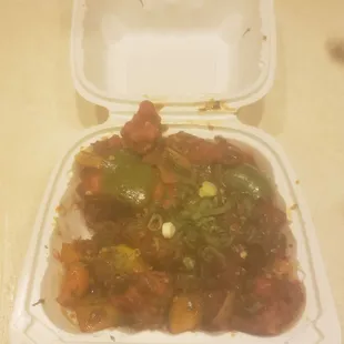 Gobi Manchurian.   A small portion of food.  Very expensive.