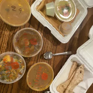 Had to get to go too. Mini Guj Thali and Plain Masala Dosa