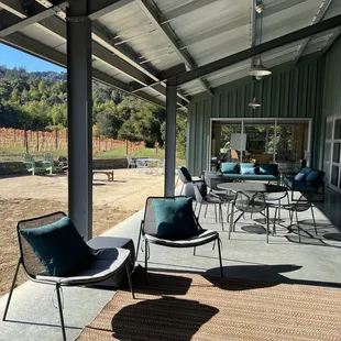 The inviting &amp; cozy Covered Patio at the Tasting Room